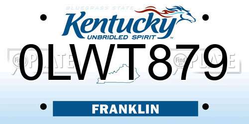 0LWT879 Kentucky License Plate