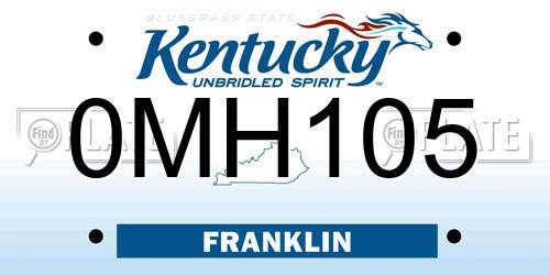 0MH105 Kentucky License Plate
