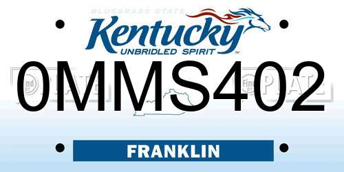 0MMS402 Kentucky License Plate