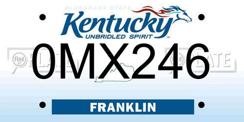 0MX246 Kentucky License Plate