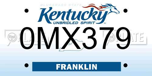 0MX379 Kentucky License Plate