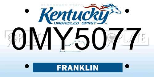 0MY5077 Kentucky License Plate