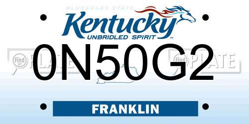 0N50G2 Kentucky License Plate