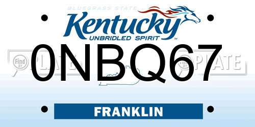 0NBQ67 Kentucky License Plate
