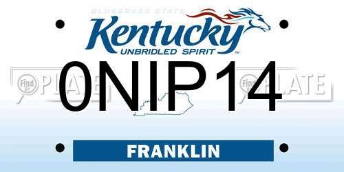0NIP14 Kentucky License Plate