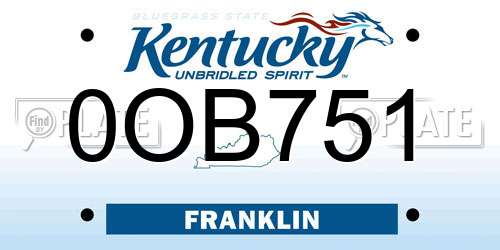 0OB751 Kentucky License Plate
