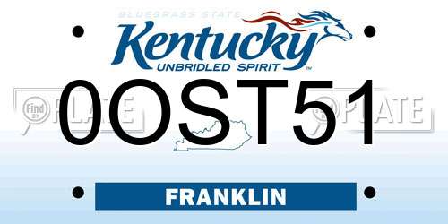 0OST51 Kentucky License Plate