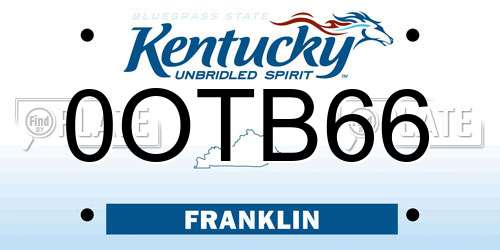 0OTB66 Kentucky License Plate