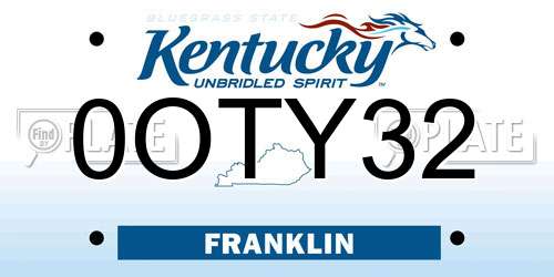 0OTY32 Kentucky License Plate