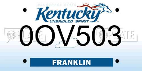 0OV503 Kentucky License Plate
