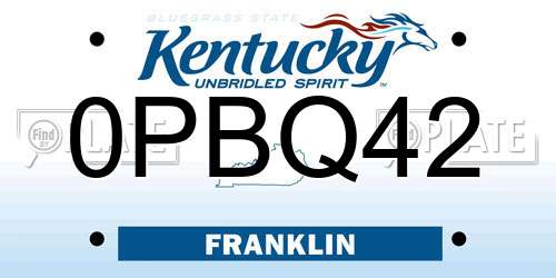 0PBQ42 Kentucky License Plate