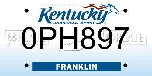 0PH897 Kentucky License Plate