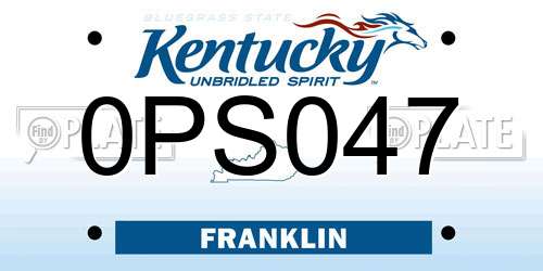 0PS047 Kentucky License Plate