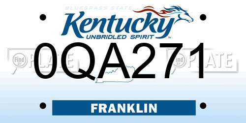 0QA271 Kentucky License Plate