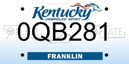 0QB281 Kentucky License Plate