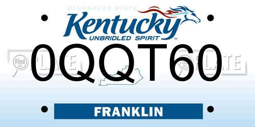 0QQT60 Kentucky License Plate