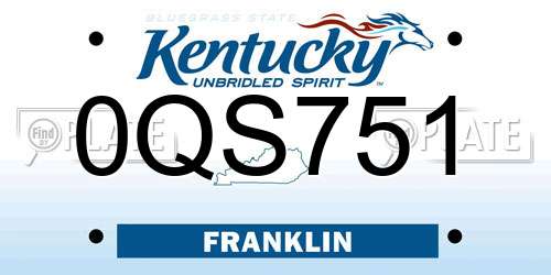 0QS751 Kentucky License Plate