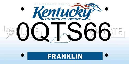 0QTS66 Kentucky License Plate