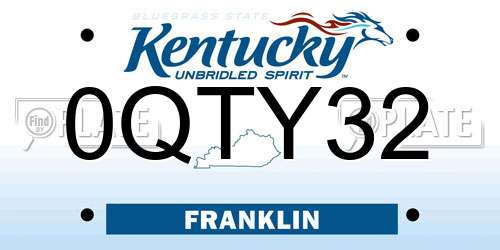 0QTY32 Kentucky License Plate