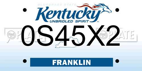 0S45X2 Kentucky License Plate