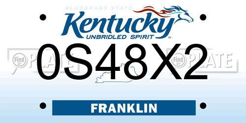 0S48X2 Kentucky License Plate