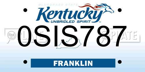 0SIS787 Kentucky License Plate