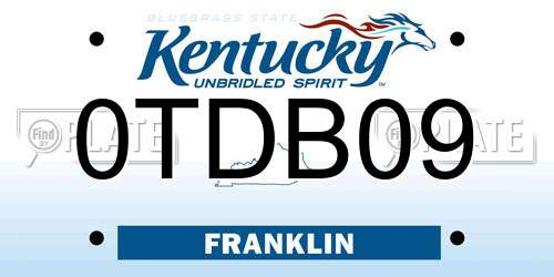 0TDB09 Kentucky License Plate