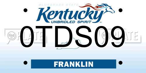 0TDS09 Kentucky License Plate