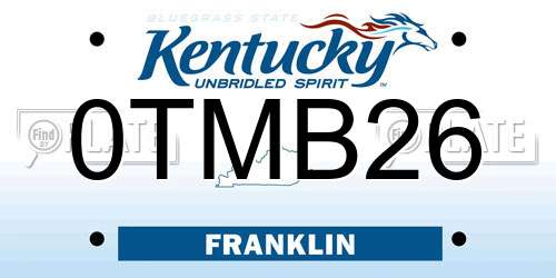 0TMB26 Kentucky License Plate