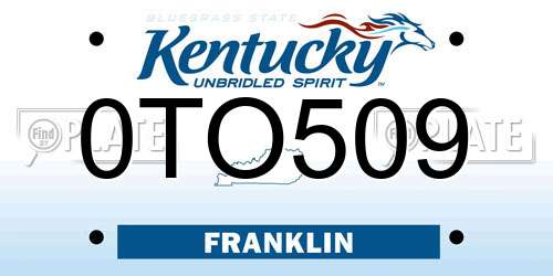 0TO509 Kentucky License Plate
