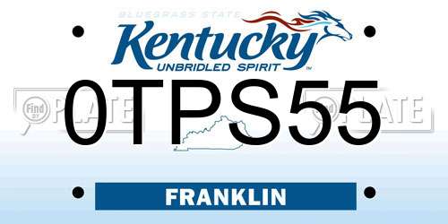 0TPS55 Kentucky License Plate