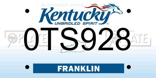 0TS928 Kentucky License Plate