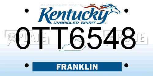 0TT6548 Kentucky License Plate