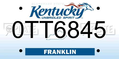 0TT6845 Kentucky License Plate