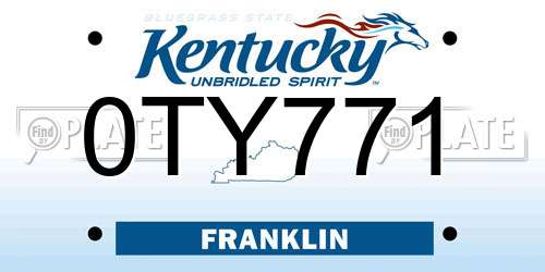 0TY771 Kentucky License Plate