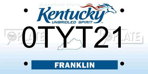 0TYT21 Kentucky License Plate