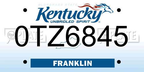 0TZ6845 Kentucky License Plate