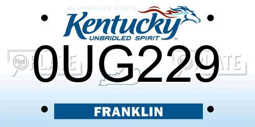0UG229 Kentucky License Plate