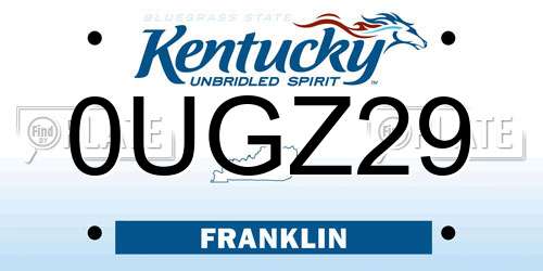 0UGZ29 Kentucky License Plate