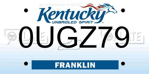 0UGZ79 Kentucky License Plate