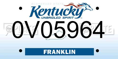 0V05964 Kentucky License Plate