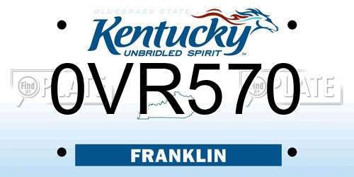 0VR570 Kentucky License Plate