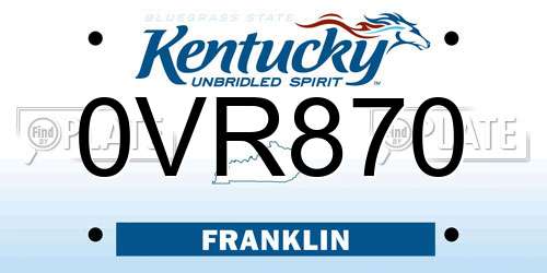 0VR870 Kentucky License Plate