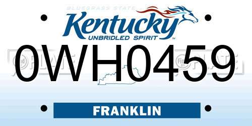 0WH0459 Kentucky License Plate