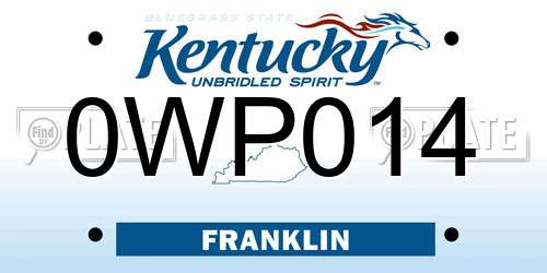 0WP014 Kentucky License Plate