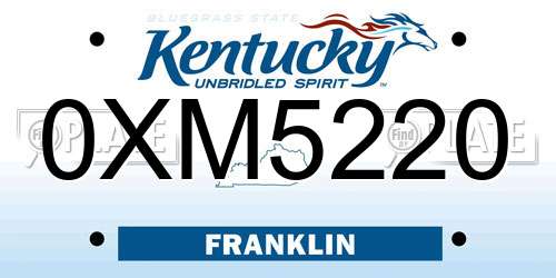 0XM5220 Kentucky License Plate