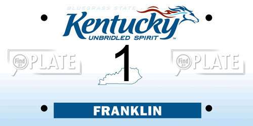 1 Kentucky License Plate
