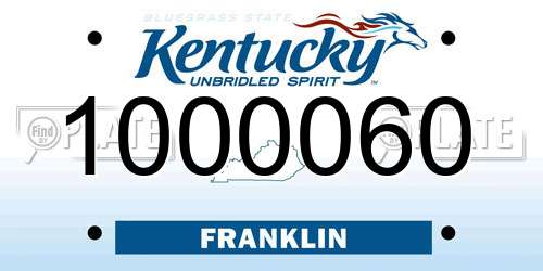 1000060 Kentucky License Plate