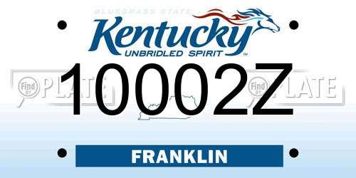 10002Z Kentucky License Plate