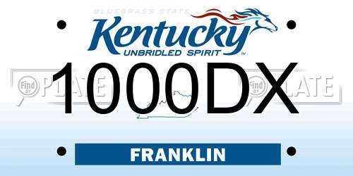 1000DX Kentucky License Plate